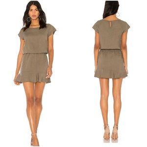 Joie Quora Army Olive Green Linen Dress sz M